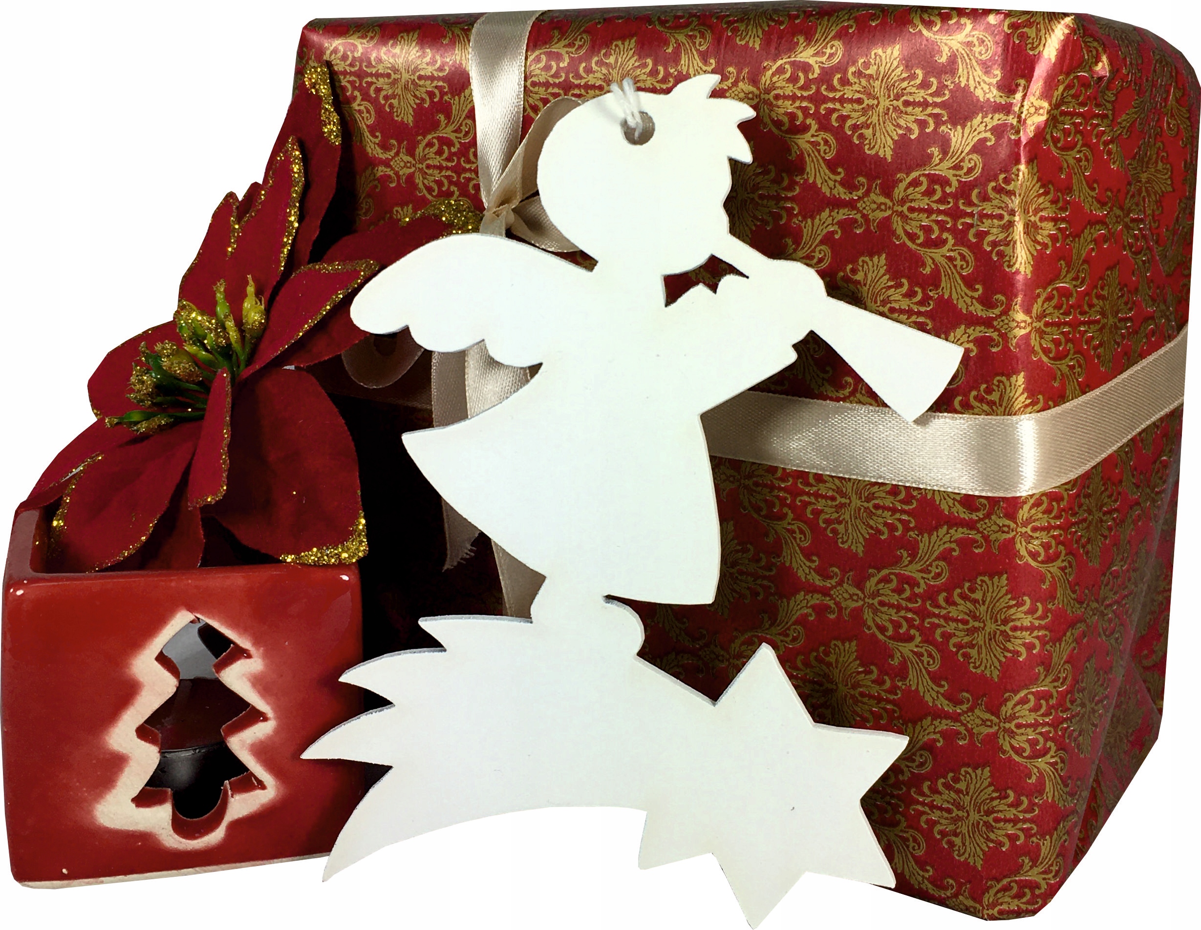 BOMBKA ZAWIESZKA ANIOŁ OZDOBA DEKORACJA BIAŁA 30CM