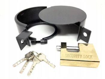 Ocelová ochrana zátky palivové nádrže Ø60 s visacím zámkem – uzamykatelná na boku