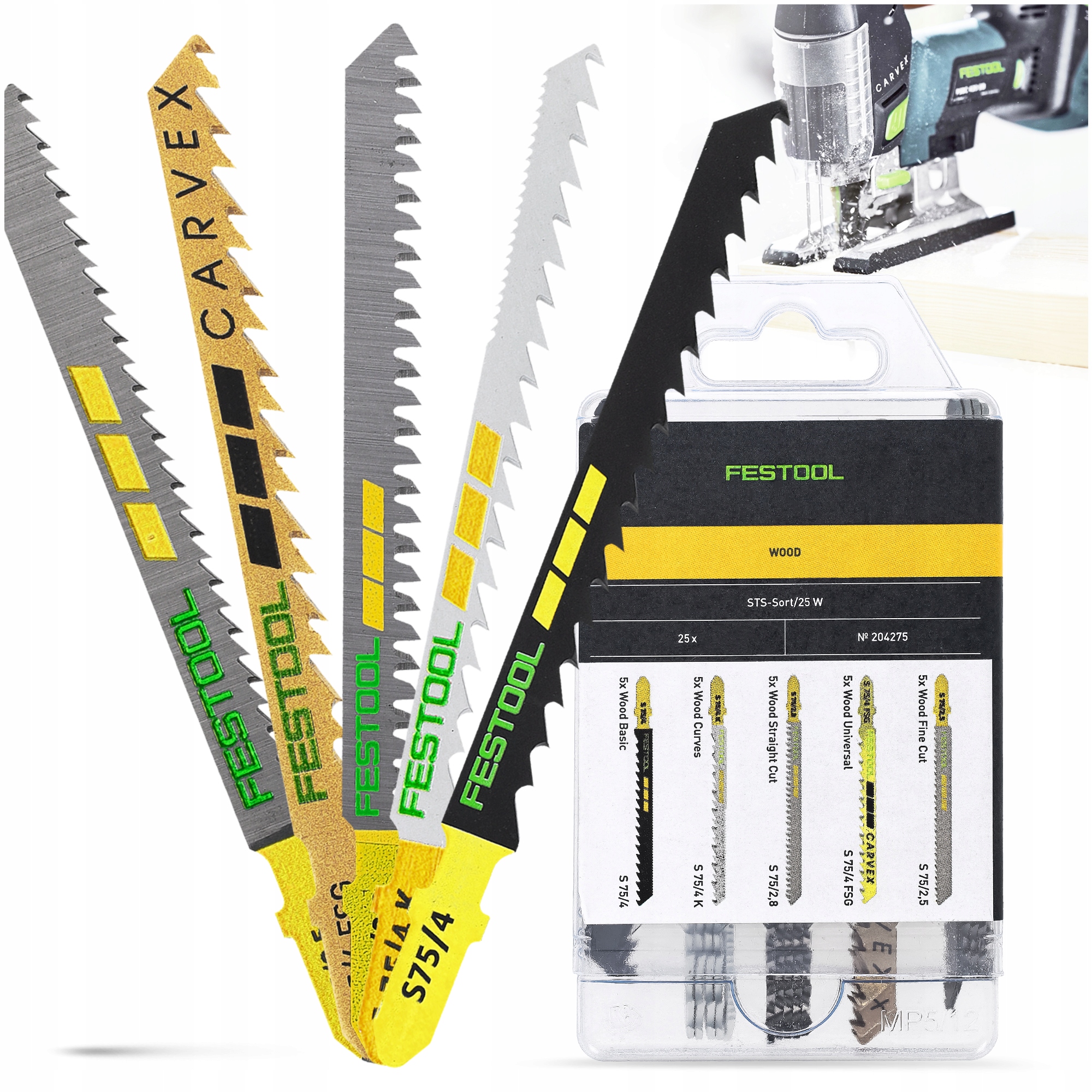 Pilové listy pro pilu na dřevo Festool Set STS-Sort/25 W 204275 25 ks