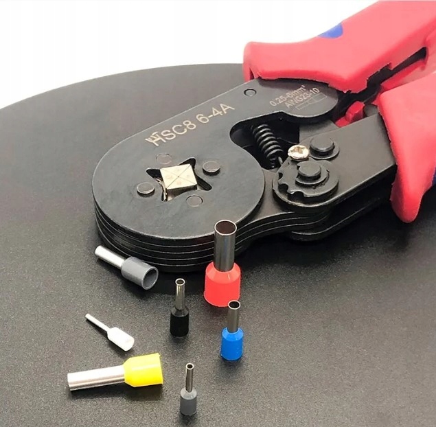 Zaciskarka Omega ZESTAW ZACISKARKA + 1200 SZTUK TULEJEK KOMPLET 0,25 mm² - Minimalny przekrój przewodu 0.25 mm²