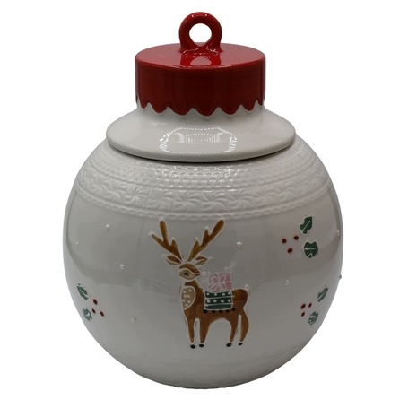 Keramická Nádobka S Ručně Malovaným Vánočním Stromkem 20,7X20,7X20,7