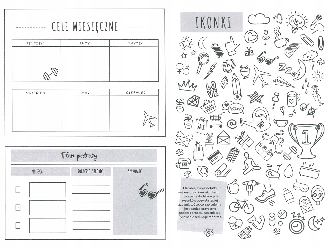 ORGANIZER Journal PLANER Notes A5 240 BUJO HEARTS Kolor dominujący wielokolorowy