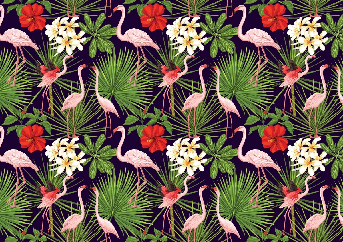 

Fototapeta Flizelinowa Flamingi Rośliny 312x219