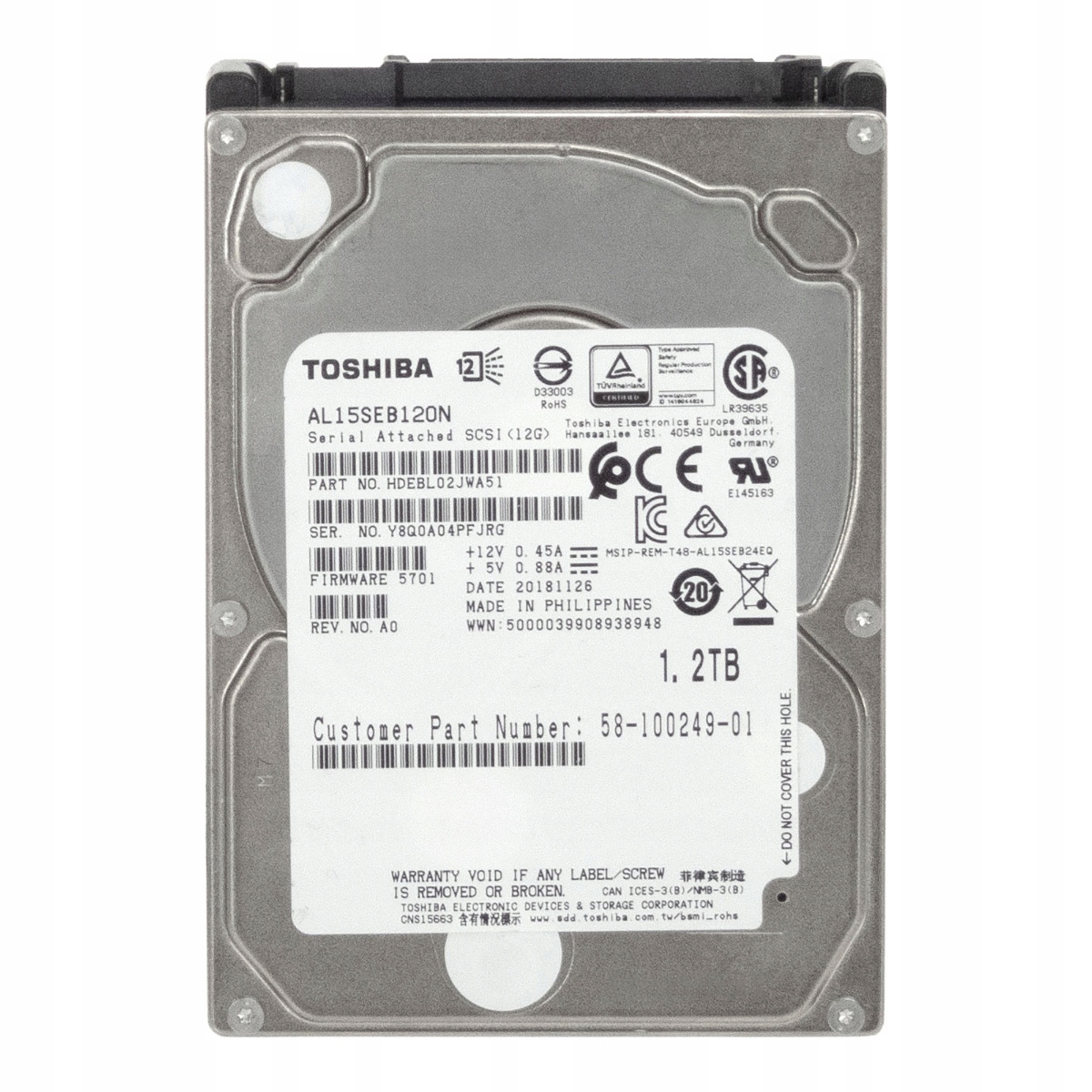 Cisco 58-100249-01 1.2TB 10K 128MB SAS-3 2.5'' AL15SEB120N
