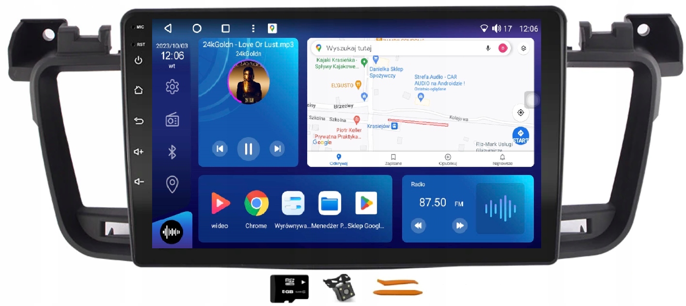 Rádio Android Navigácia Qled Carplay Lte Gps Dsp 128GB Peugeot 508 1 10-18