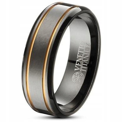 Dámský černý snubní prsten Venetto titan R-17