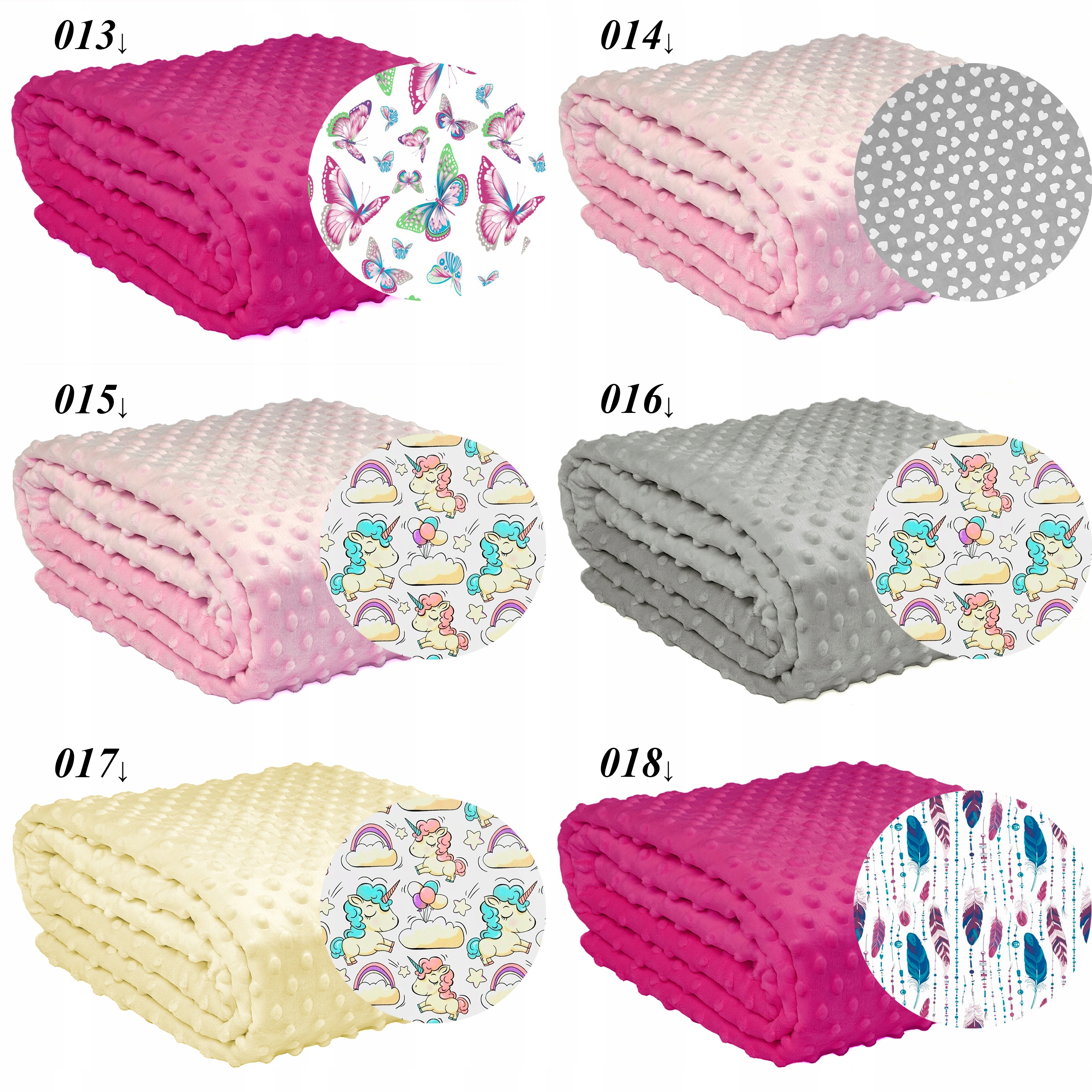 Narzuta Na Łóżko Dwustronna Koc 80x160 Minky Wzory Szerokość produktu 80 cm