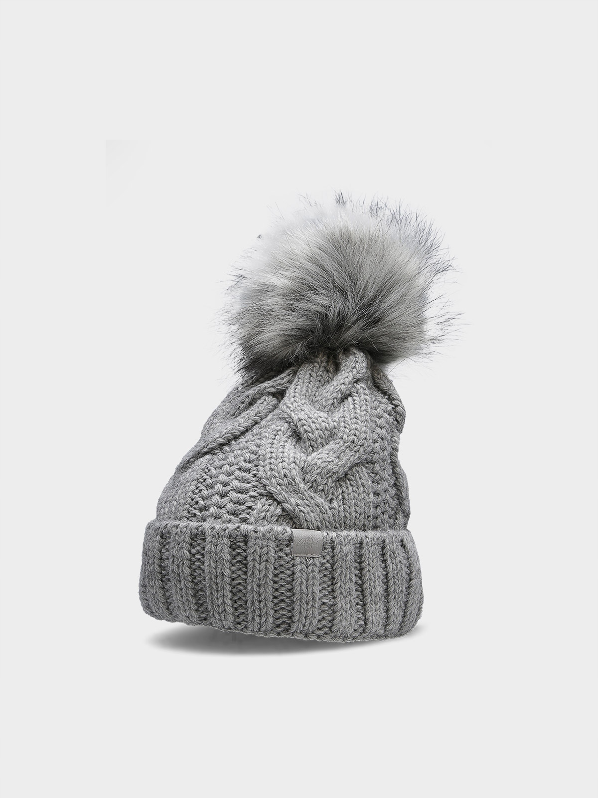 4F CZAPKA ZIMOWA Z POMPONEM SZARA CAD010 S Marka 4F
