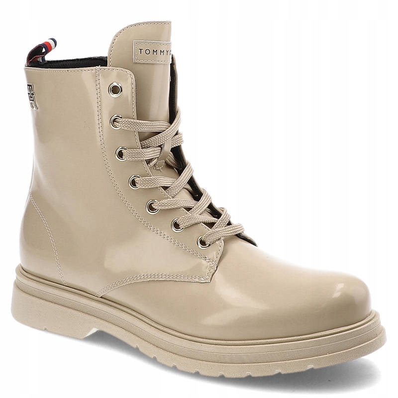 Béžové Kotníkové Boty Tommy Hilfiger Módní dámská obuv