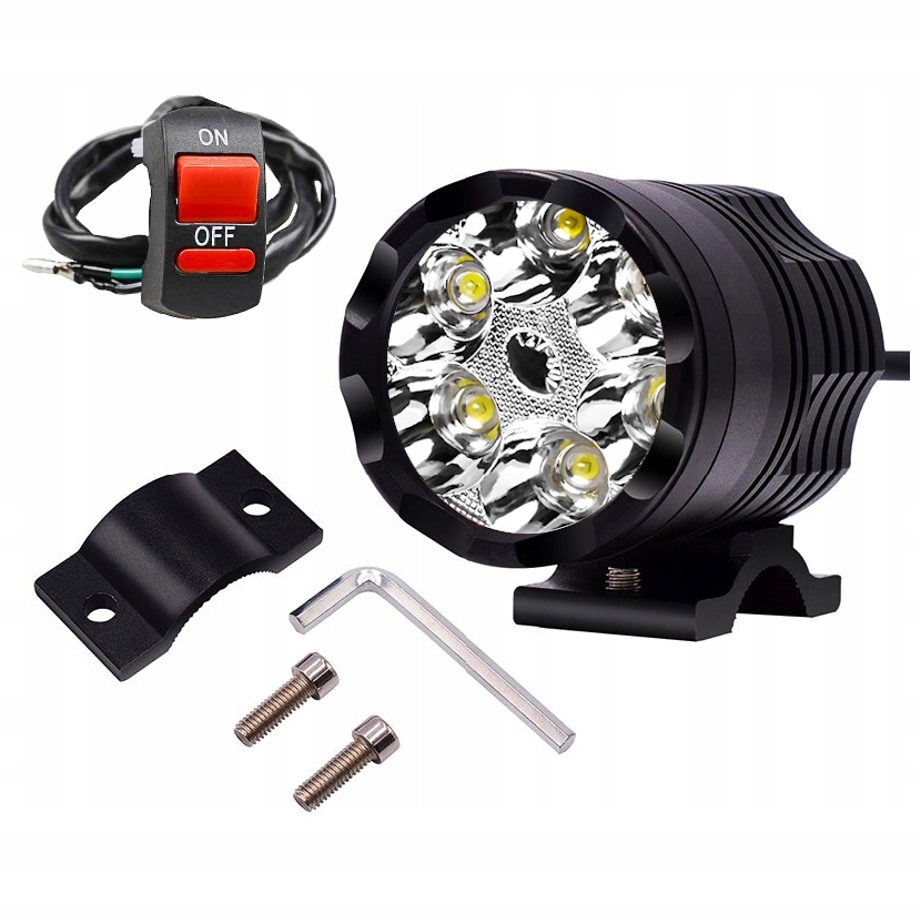 6xLED - ГАЛОГЕННАЯ ФАРА 6 LED CREE XML2 С ПЕРЕКЛЮЧАТЕЛЕМ