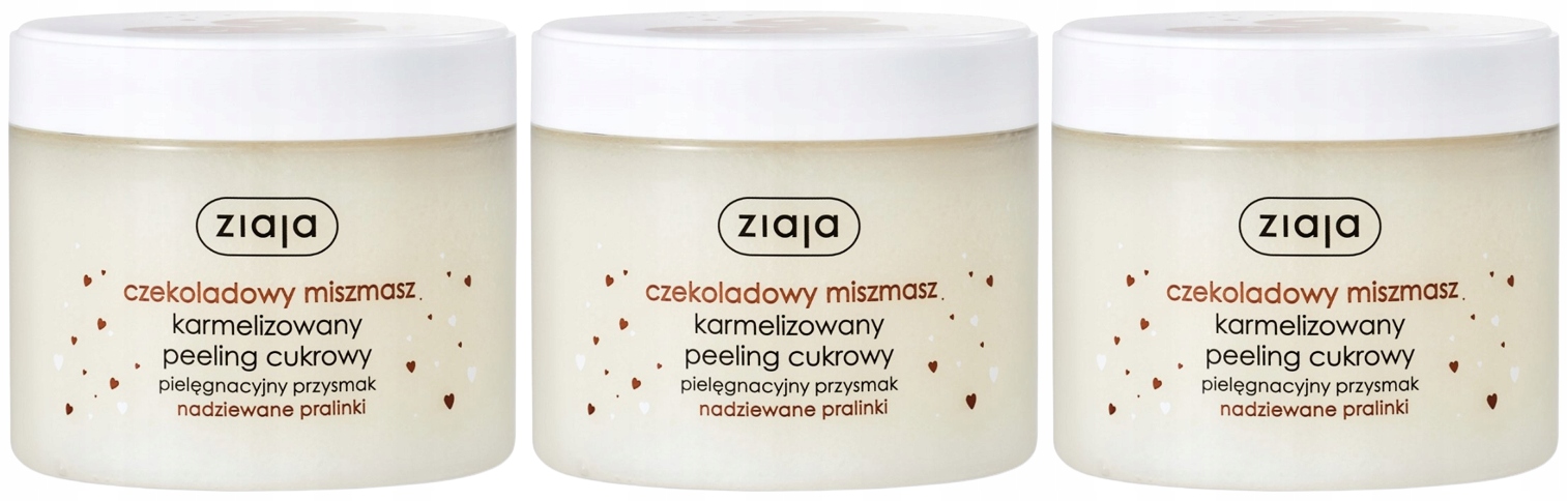 3 ks Čokoládový Mišmaš Cukrový peeling 300 ml Ziaja s vůní pralinek