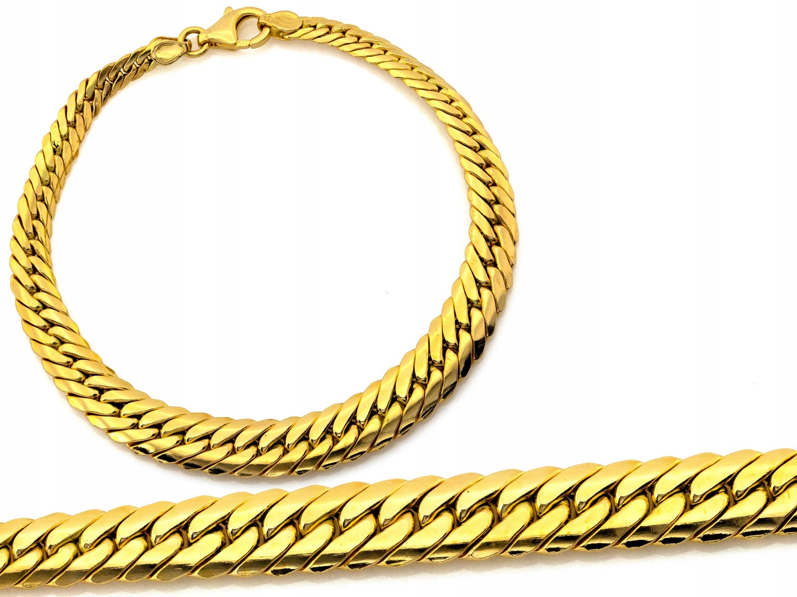 Náramek zlatý široký 585 Hrubý pancíř Kobra r19 bez kamenů 5.71 g