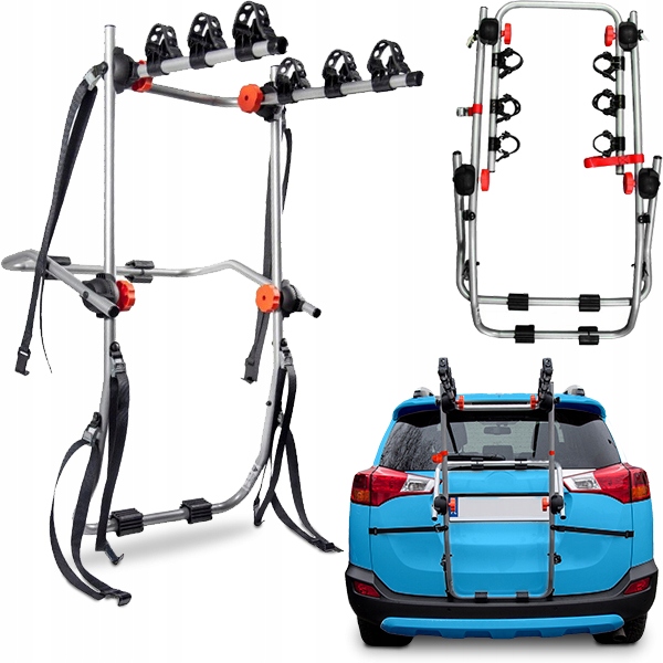 BAGAŻNIK ROWEROWY UCHWYT NA 3 ROWERY NA TYLNĄ KLAPĘ AGURI GIZA UNIWERSALNY