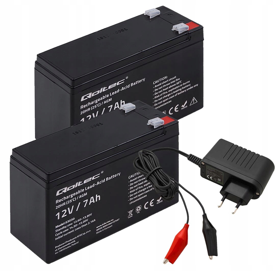

2x Akumulator Agm 12V 7Ah Hq Samochodzik Ładowarka