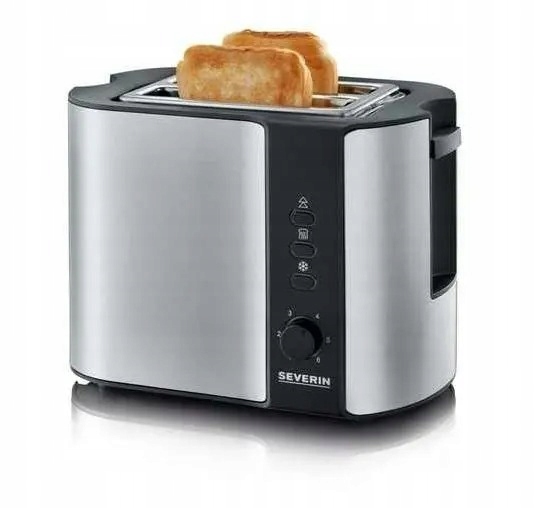 Severin At 2589 Toster 800W Stal Nierdzewna 2 Kromki Rozmrażanie Ruszt