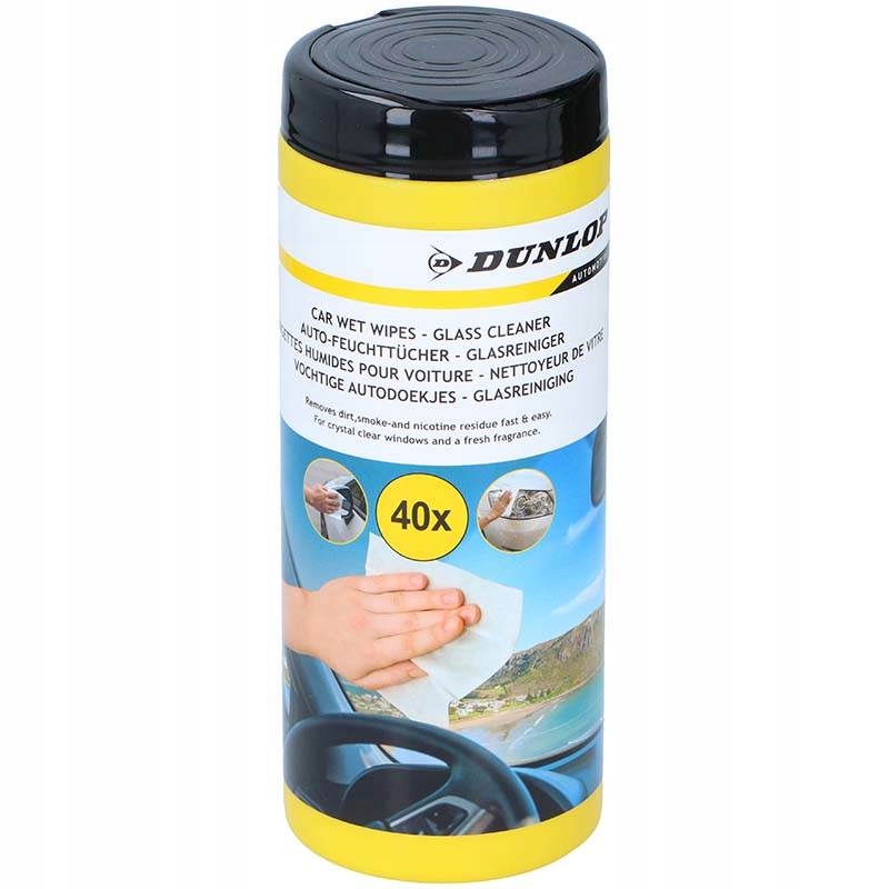 Chusteczki Nawilżane do szyb lusterek samochodowych 40 szt. w tubie Dunlop