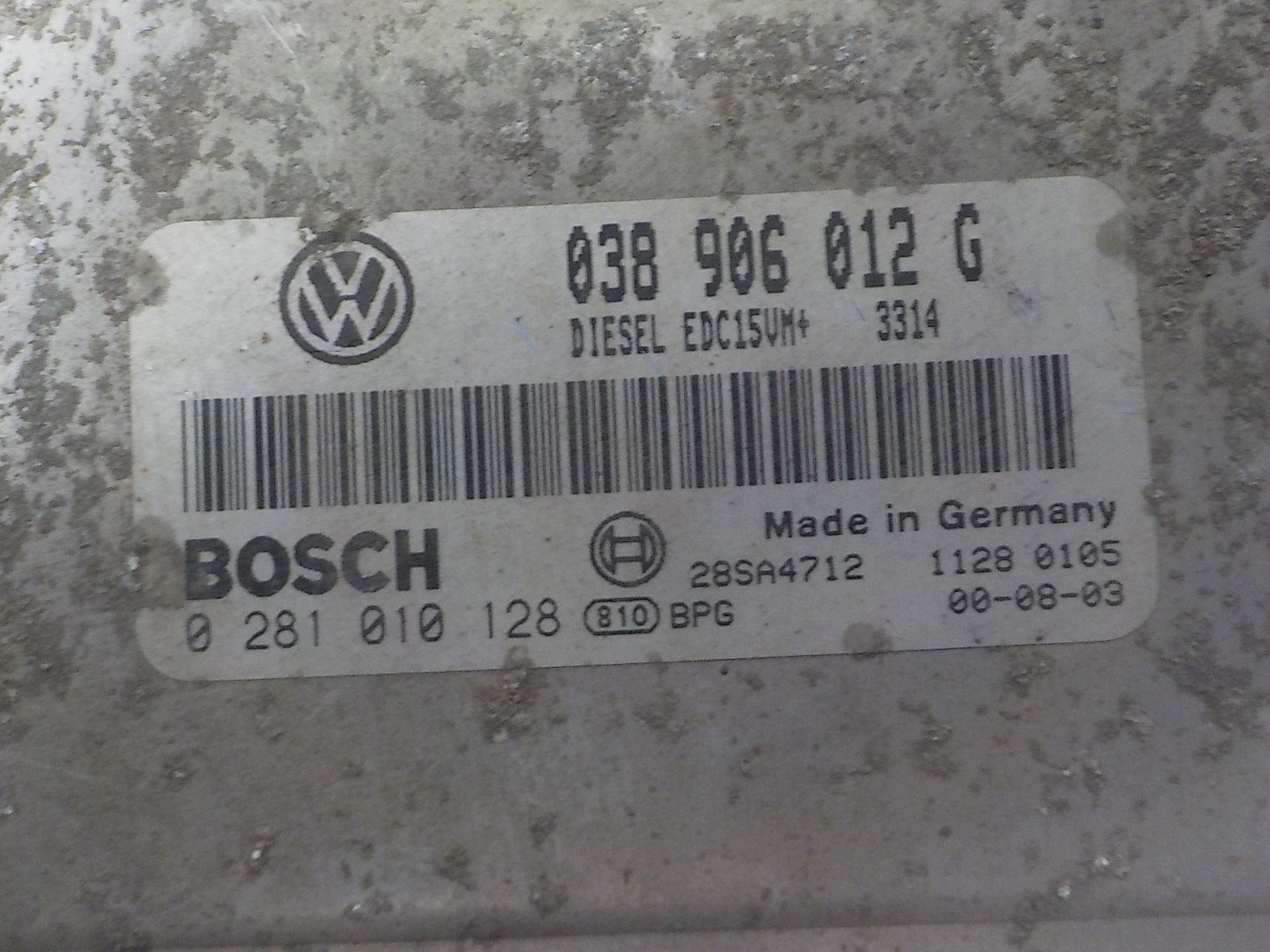SKODA OCTAVIA e computer Centralina 038906012G 0281010128