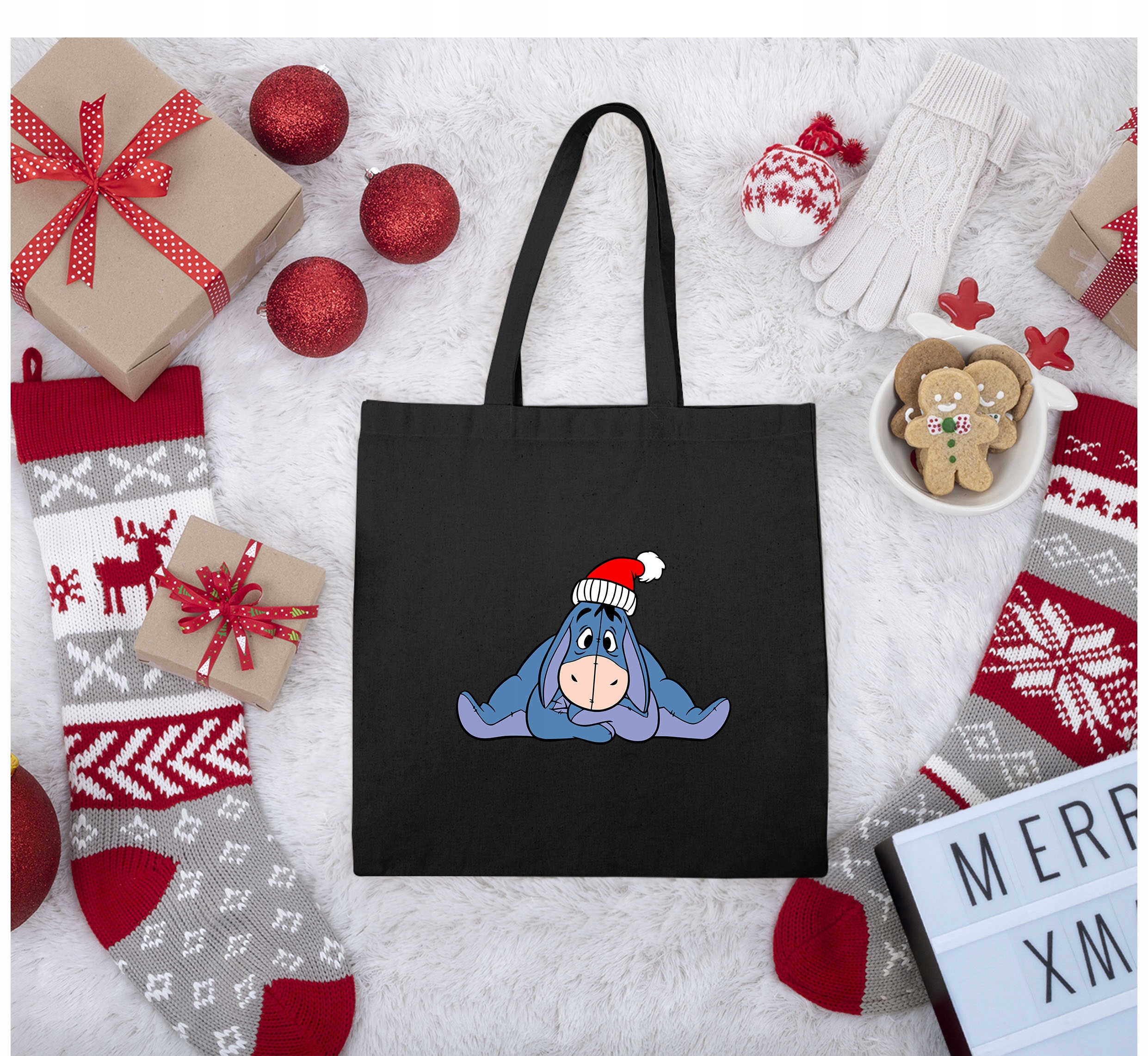 Torba na Zakupy Kłapouszek Świąteczna Torebka Shopper na Ramię Święta Stan opakowania oryginalne