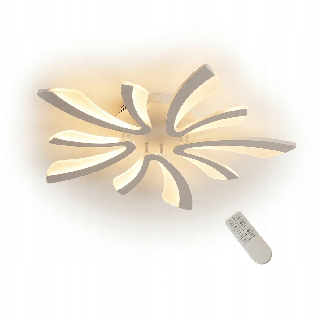 Stropná Lampa Stropné Svietidlo Led Luster S Pilotom Loft Biela Moderná 48W