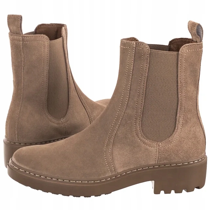 Boty Kotníkové Boty Kožené Dámské Ryłko Pískové I2VF1_Y Béžové