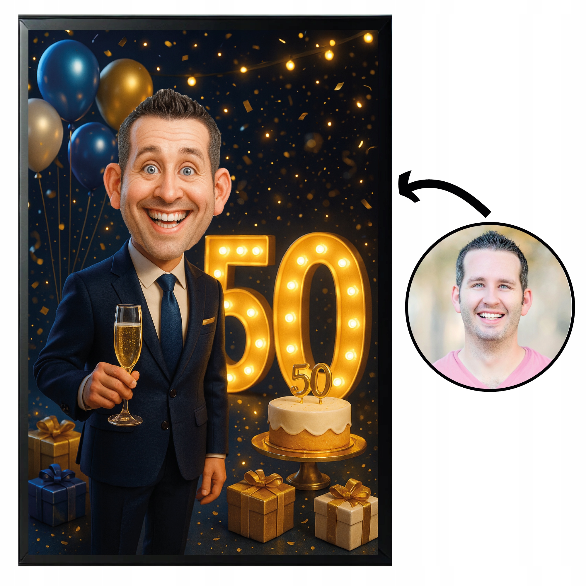 Karykatura Na 50 Urodziny Upominek Dla Faceta Pamiątka