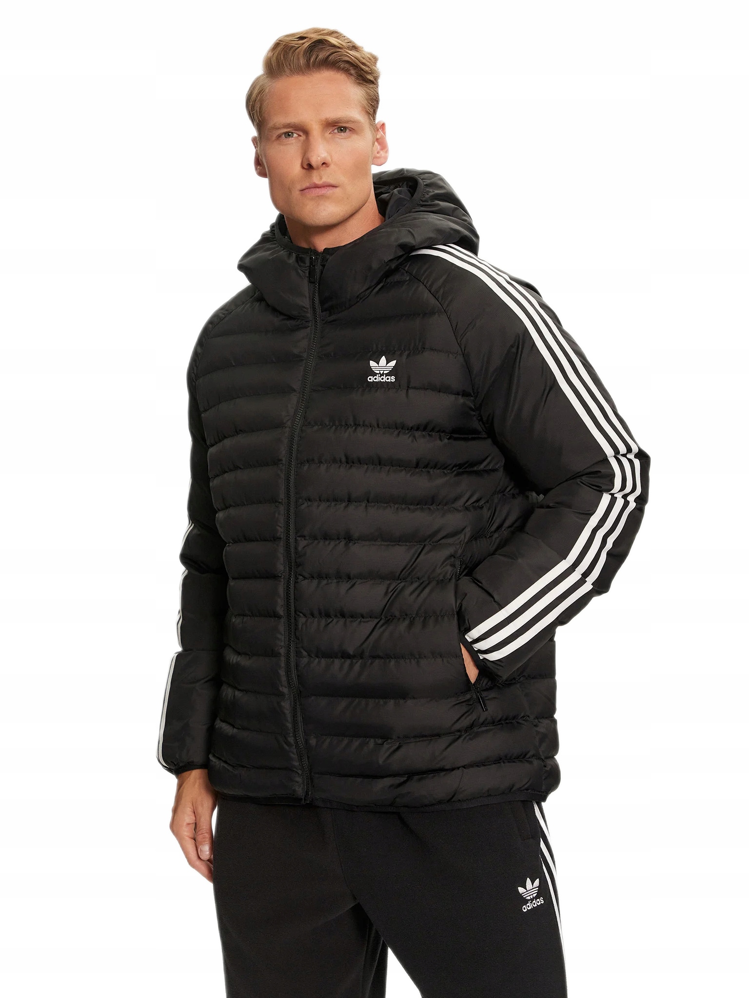 Originals Zimní Bunda Prošívaná Péřová Bunda Adidas Adicolor Pad Hooded Jkt M