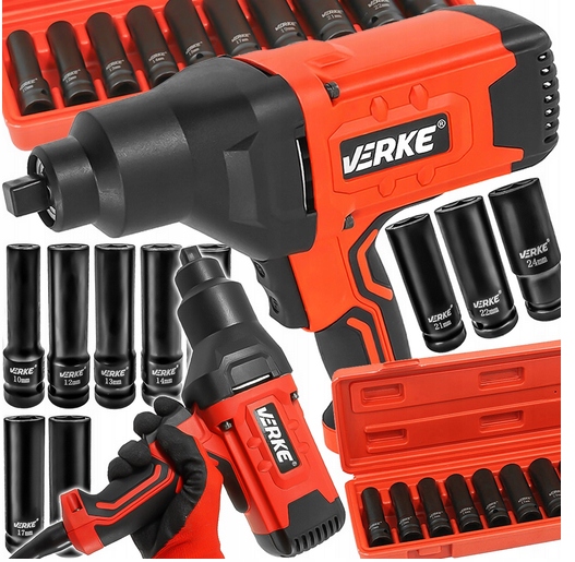 KLUCZ UDAROWY ELEKTRYCZNY 1/2 800Nm SAMOCHODOWY DO KÓŁ +NASADKI UDAROWE