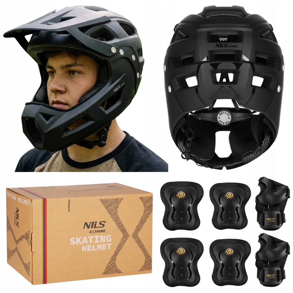 Cyklistická přilba Regulovatelná Full Face Odnímatelná 56-58 cm chrániče M