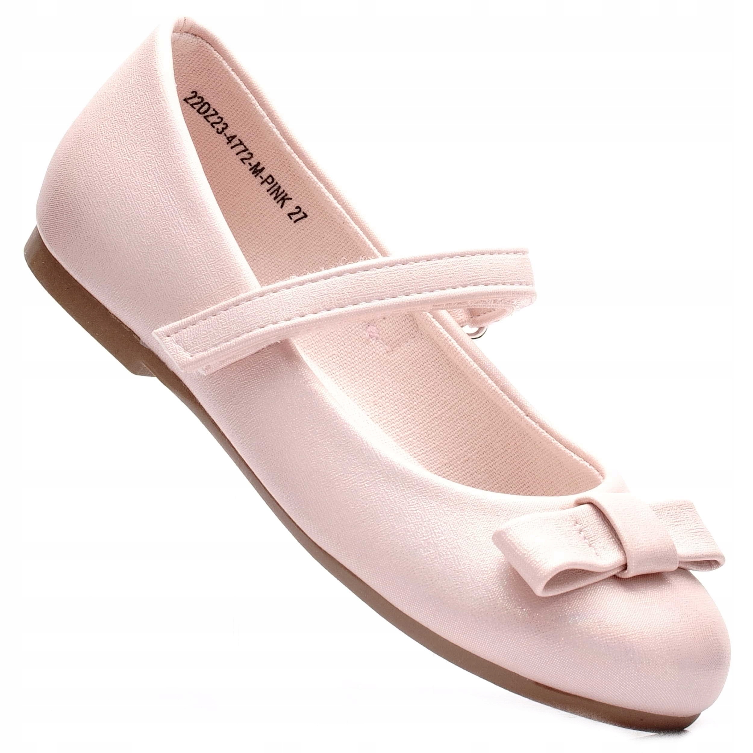 Miss Me Balerinki różowe buty dziewczęce półbuty rzep 4772 34 Marka Inna marka