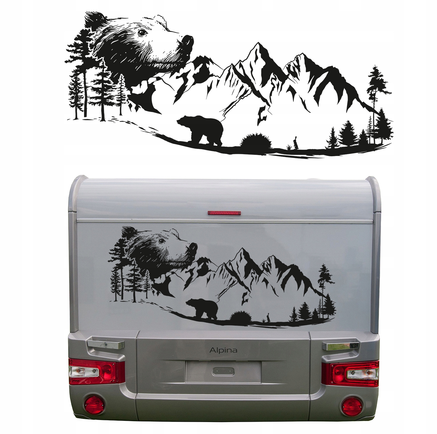 NAKLEJKA NA PRZYCZEPE KEMPINGOWA CAMPING 150X63cm