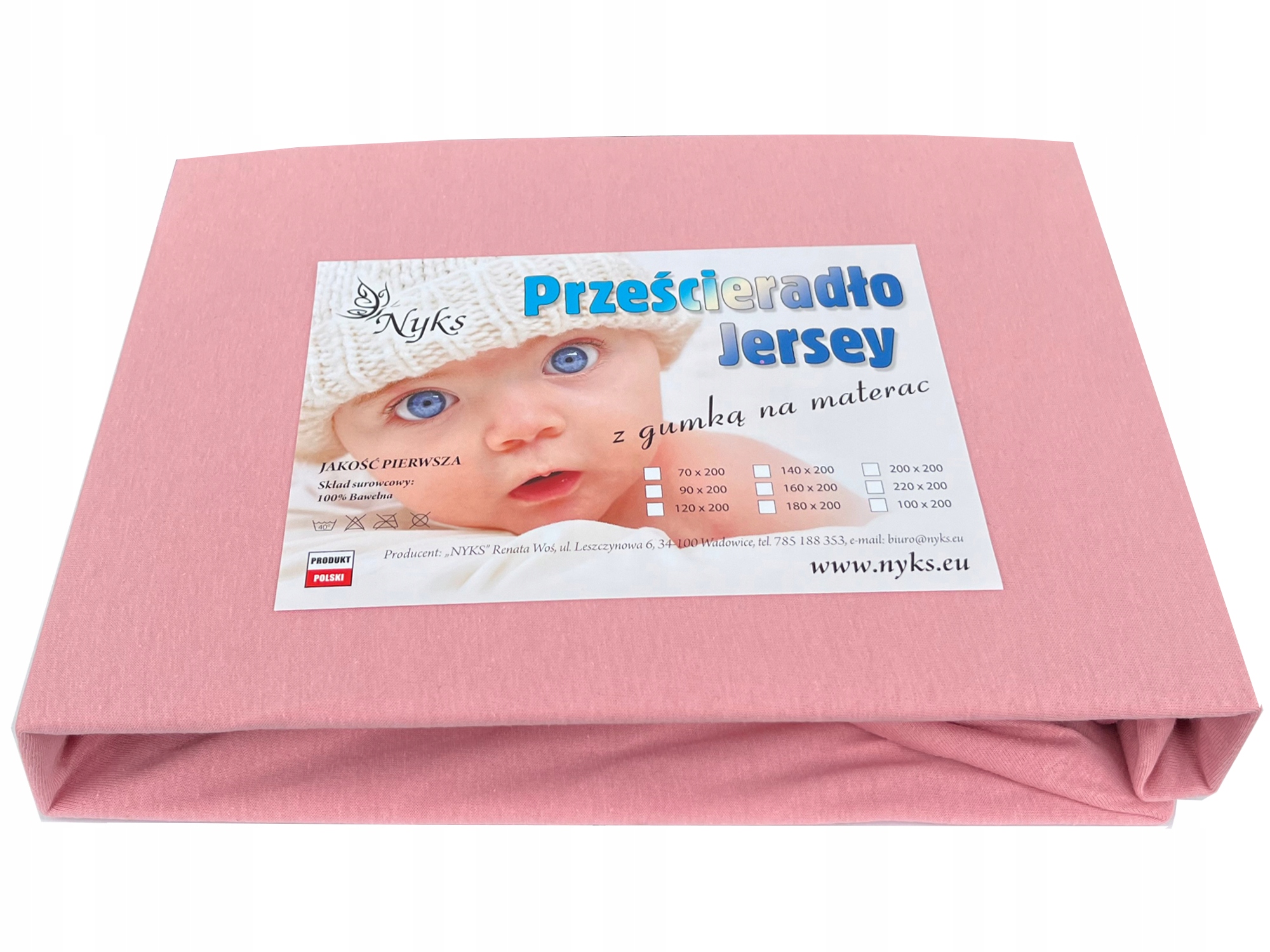 

Prześcieradło 90x180 jersey bawełniane z gumką 08