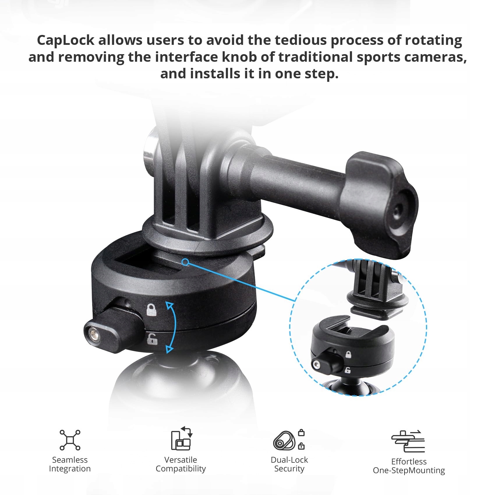 Potrójna Przyssawka Uchwyt Do GoPro DJI Insta360 Adapter 1 4 PGYTECH — miniatura 2