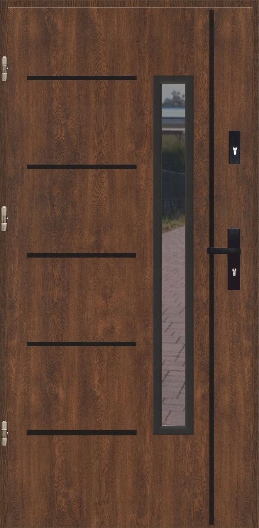 Drzwi Ud 1,2 Lux Plus 72mm Płaskie 20 Ap S Black Orzech Lewe 90 na zewnątrz