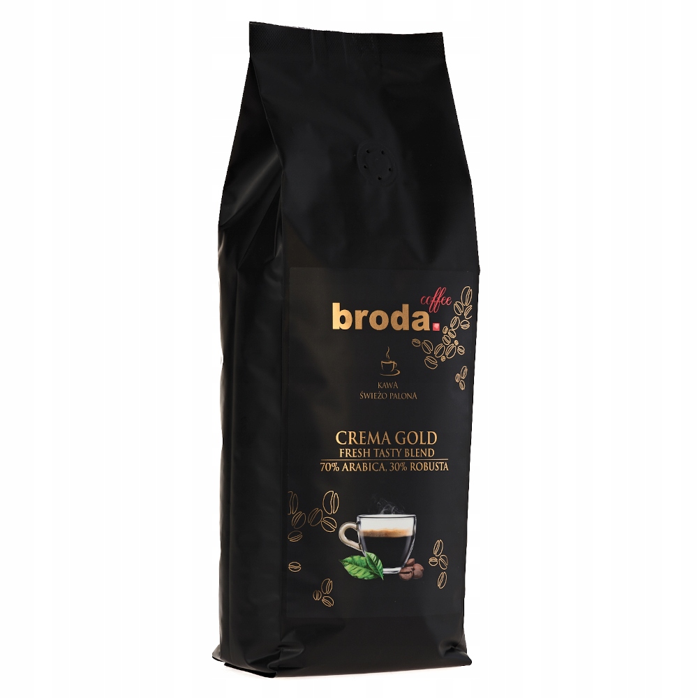 Káva čerstvě pražená Crema Gold Fresh Tasty Blend 70% Arabica/30% Robusta 1 kg