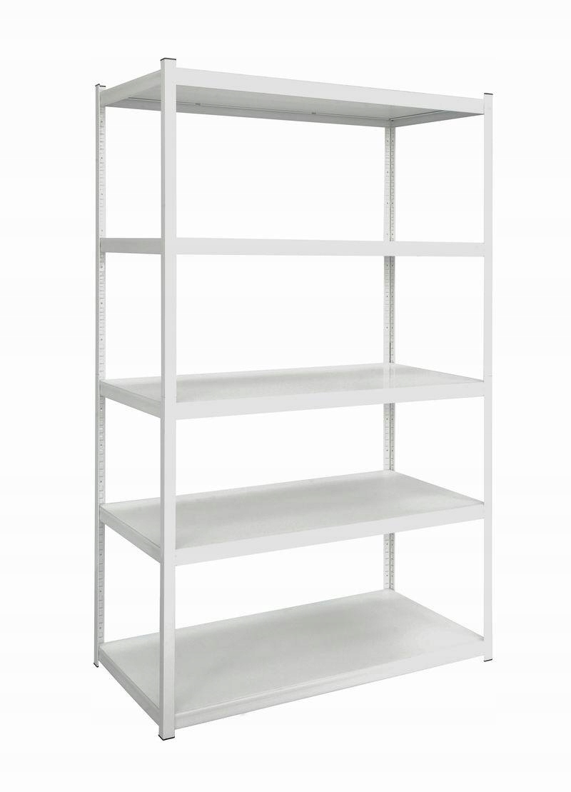 Regał metalowy PIKA kolor biały 5 półek 180x100x40