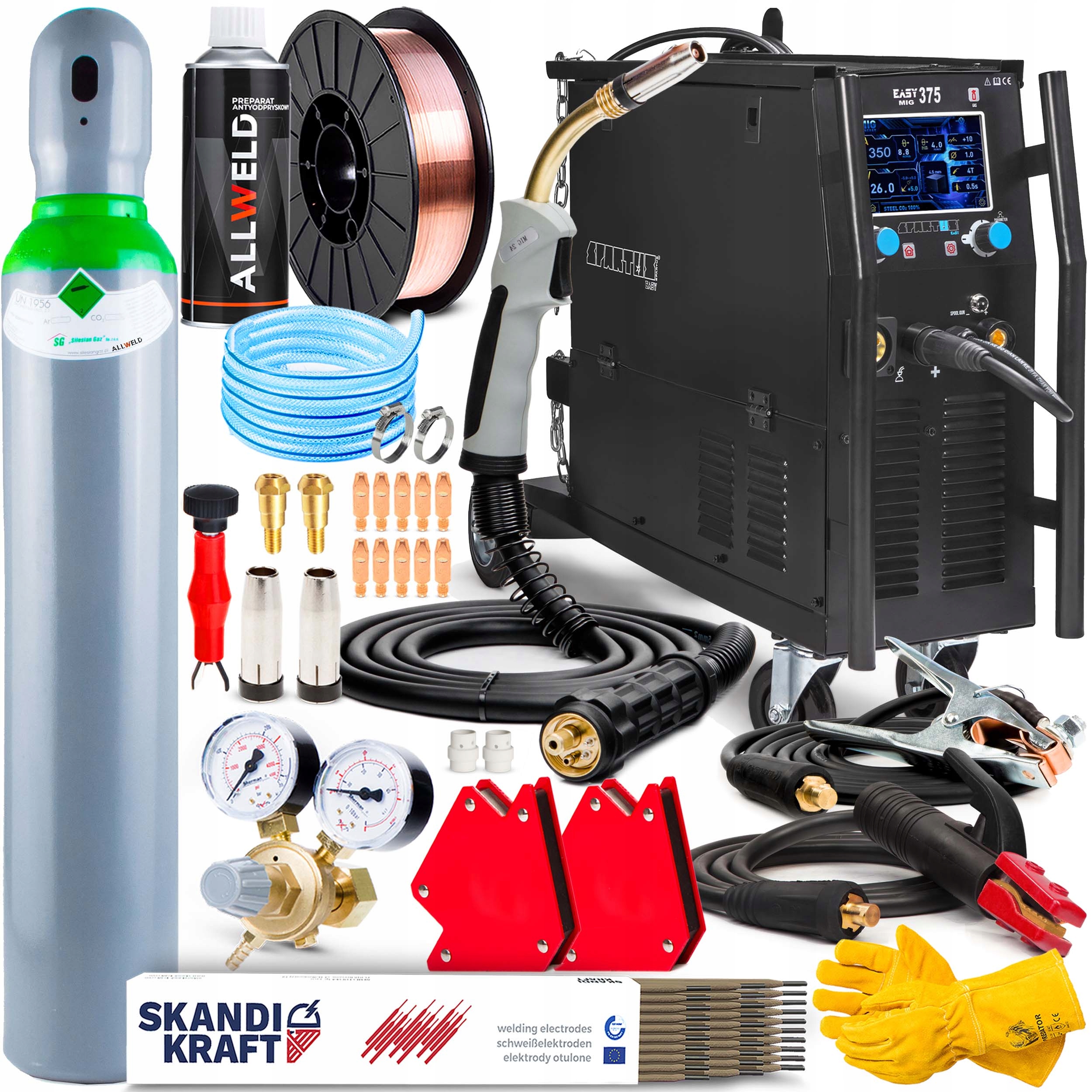 Poloautomatický Svařovací Stroj Spartus Easy Mig 375 Mma Tig 400V 350A Synergie 3V1