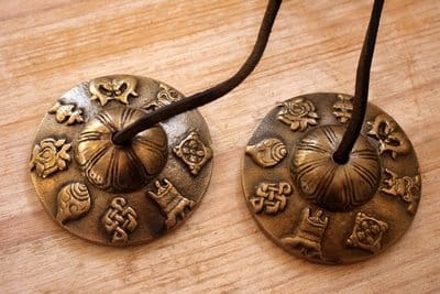 Tingsha średnia (brąz) Szczęśliwe symbole