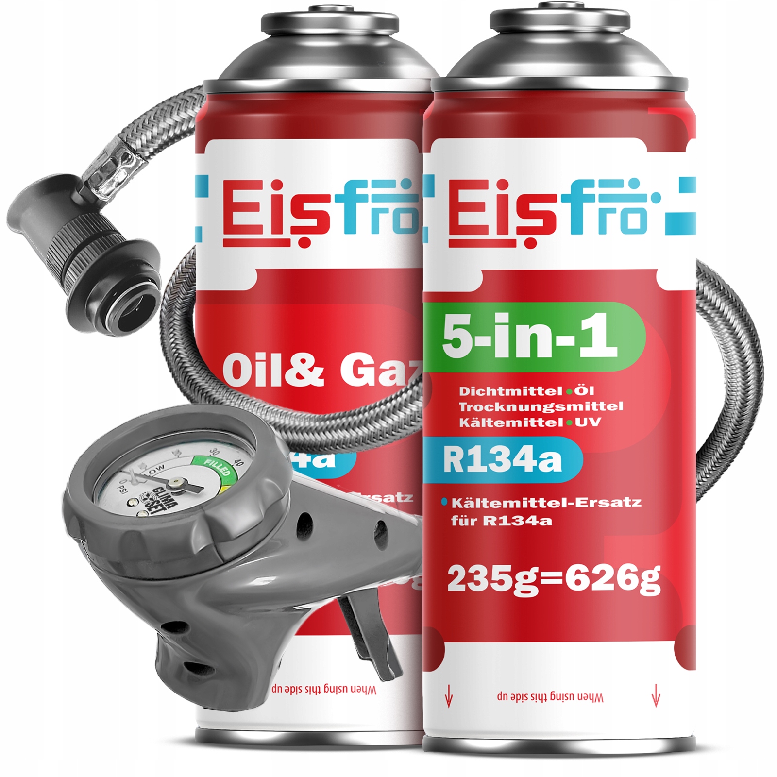 2x Gaz Pro Klimatizace R134a chladivo 2v1 5v1 vypouštěcí potrubí