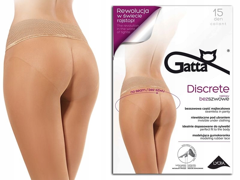 

bezszwowe rajstopy Gatta Discrete 15den 4-L golden