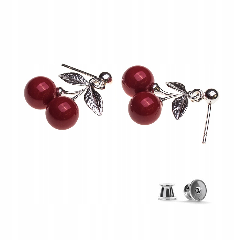 

Srebrne Kolczyki Wisienki z perłami Swarovski 8mm