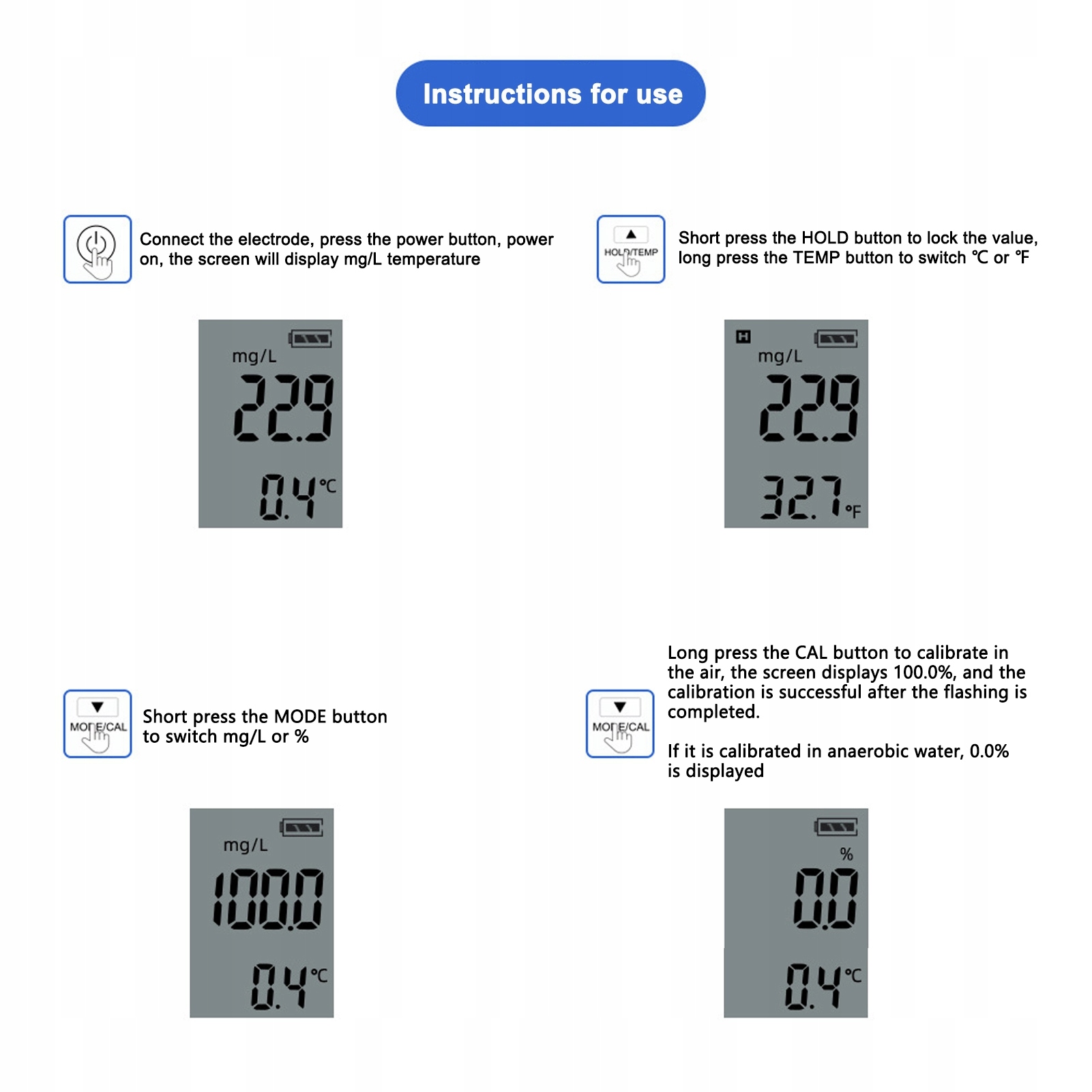 Cyfrowy miernik rozpuszczonego tlenu Tester Marka bez marki