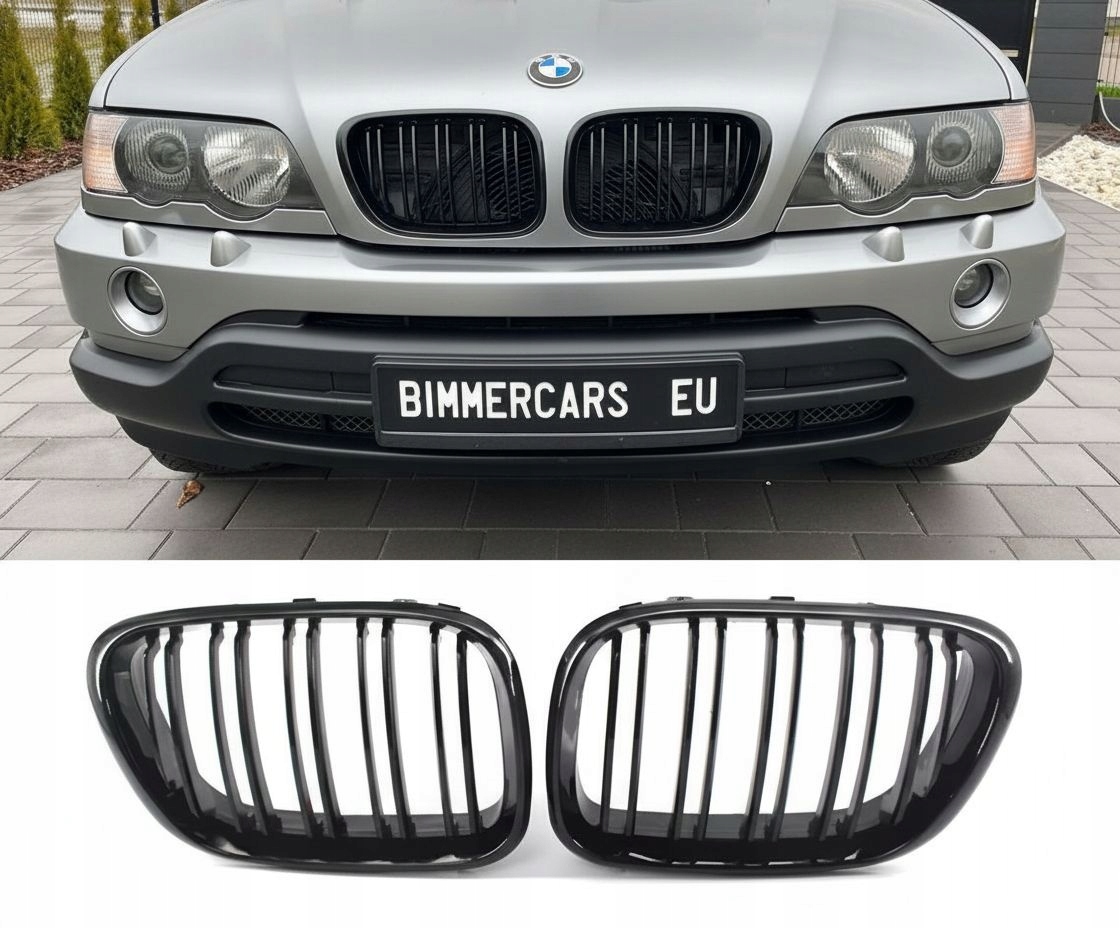 Predná Mriežka Nárazníka Gril Nárazníka Pre Bmw X5 E53 Predlift 1999-2003 Čierny Lesk