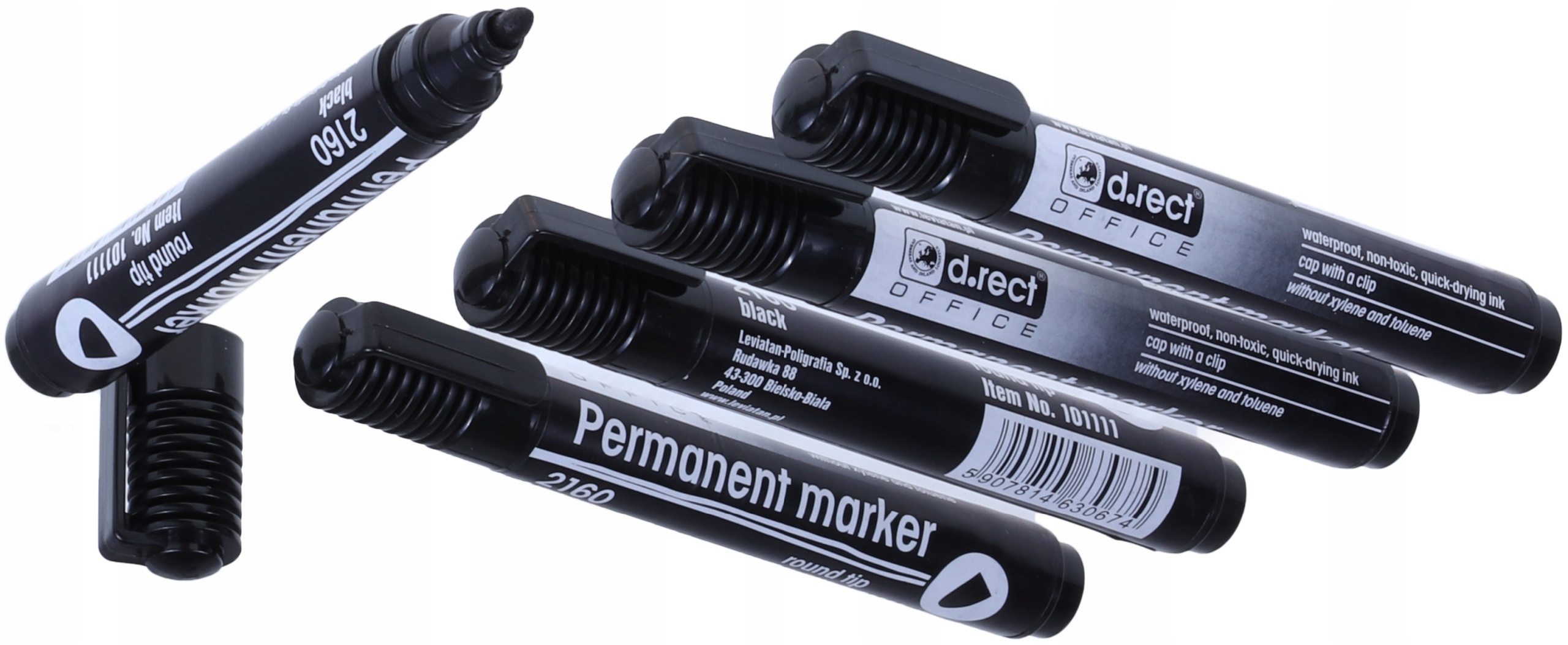 

Marker Permanentny Czarny Wodoodporny Pisak 5 szt.