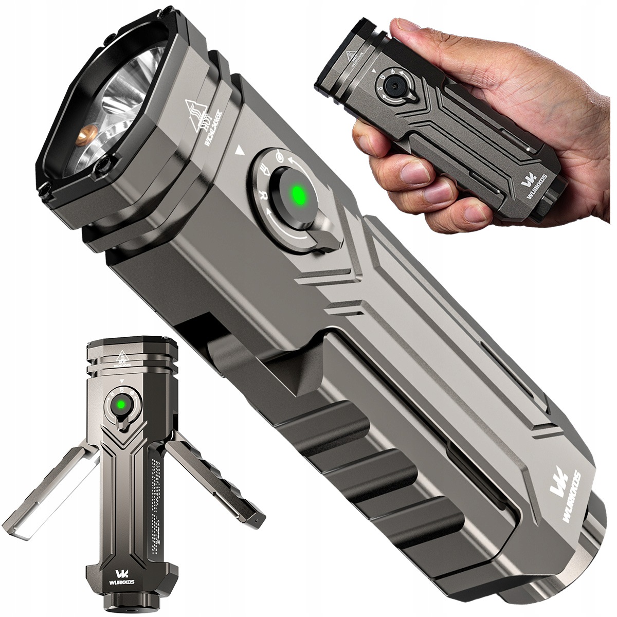 Wurkkos HD02 Latarka Led 3200lm Uv 365nm Laser Zielony Usb-c Magnes