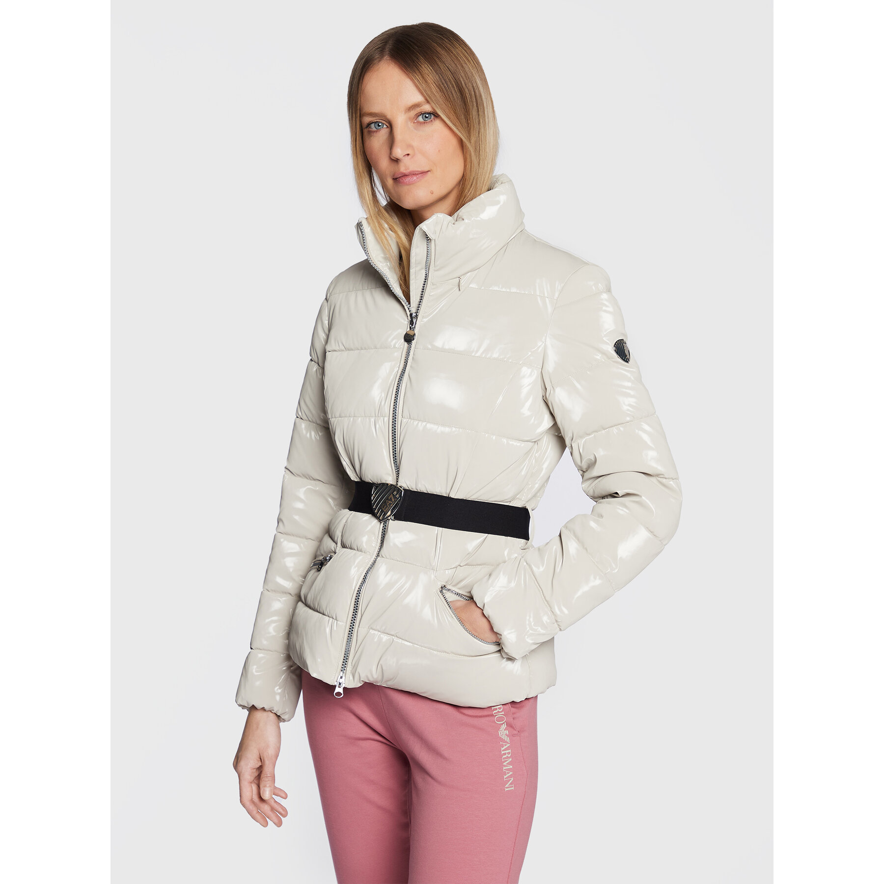Ea7 Emporio Armani Damskie Kurtka zimowa Écru