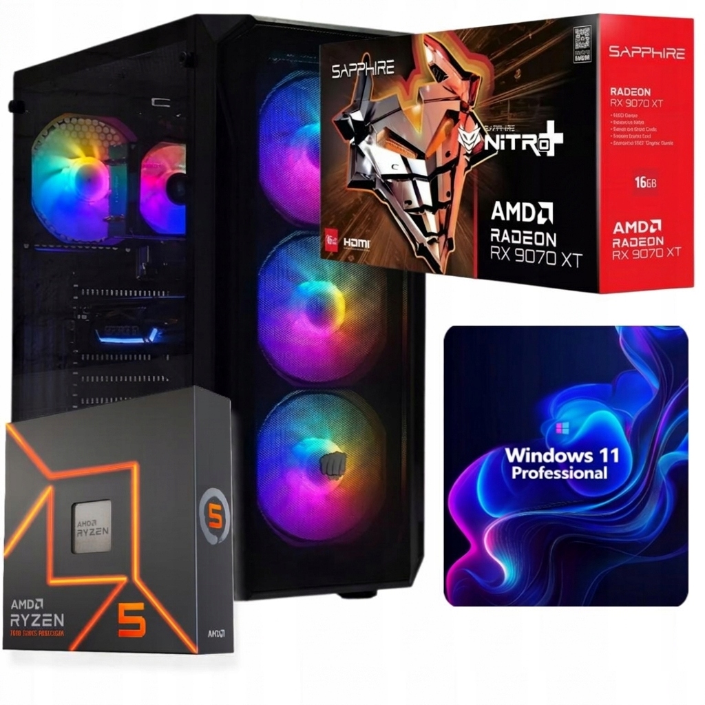 Herní Set R5 7600x/16GB/RX9070XT/1TB SSD/W11
