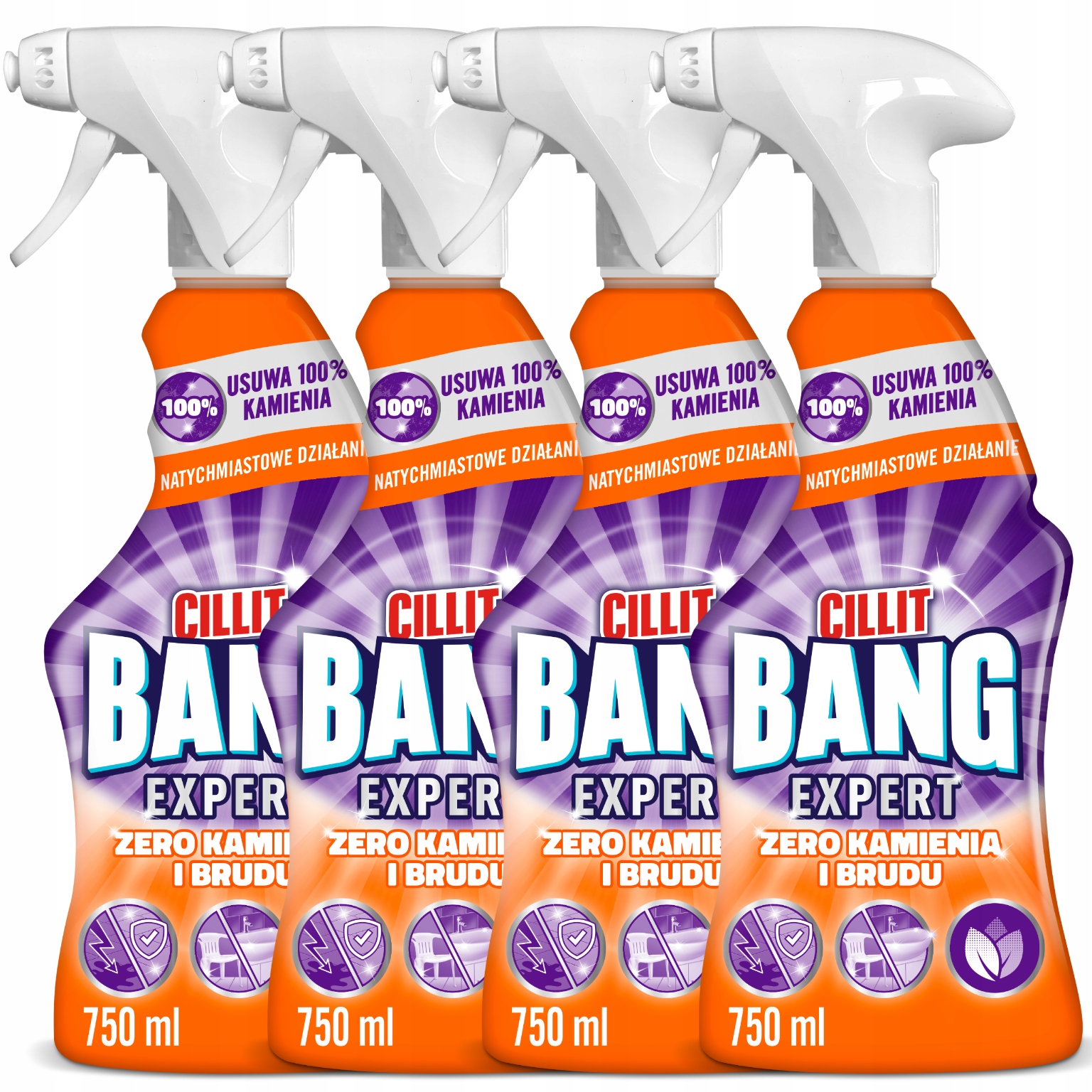 Levně Cillit Bang sprej čisticí prostředek do koupelny kuchyně Zero Kameny 4x 750 ml