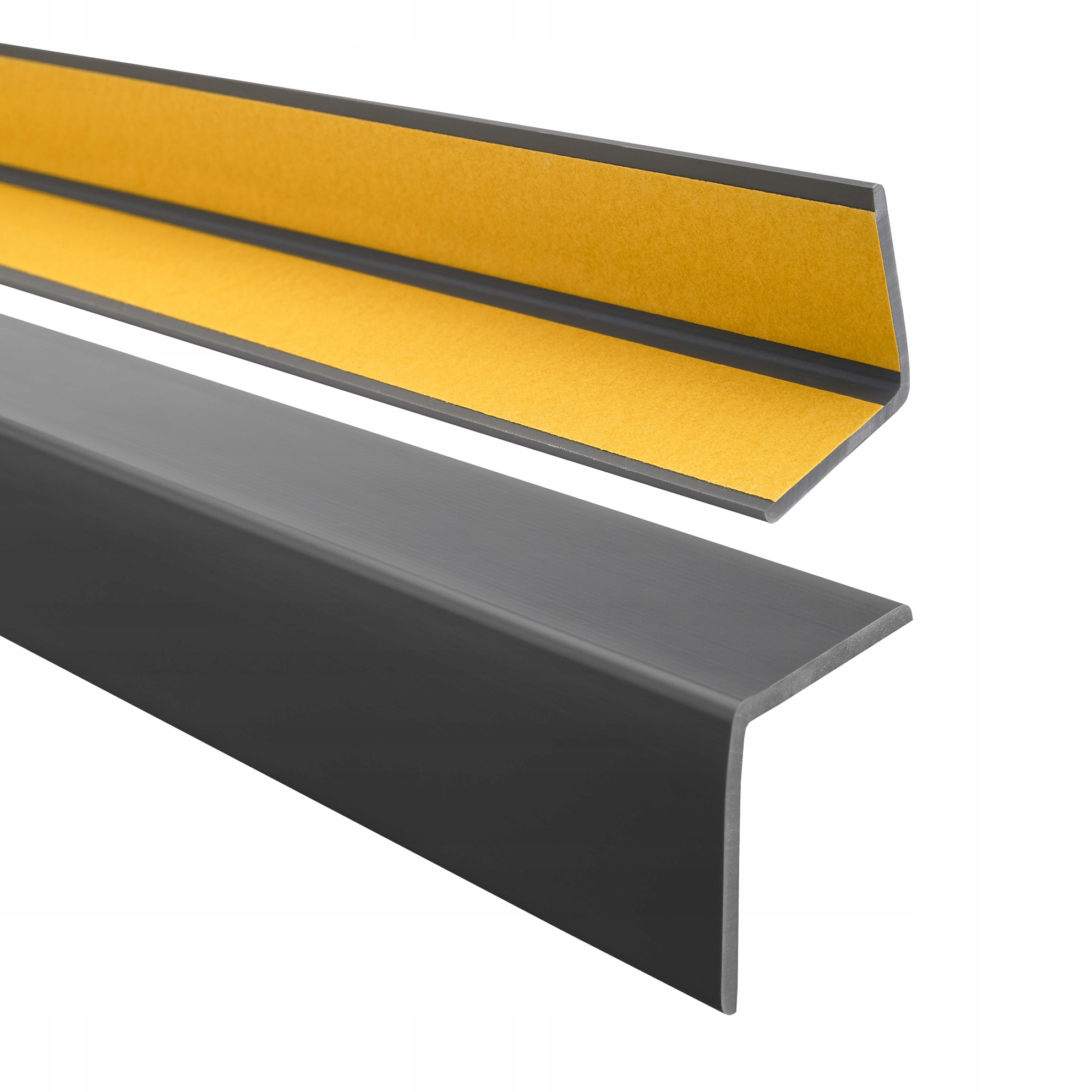 Mäkký Pvc uholník, ochranný, samolepiaci, tmavosivý 110 cm 50x50 mm