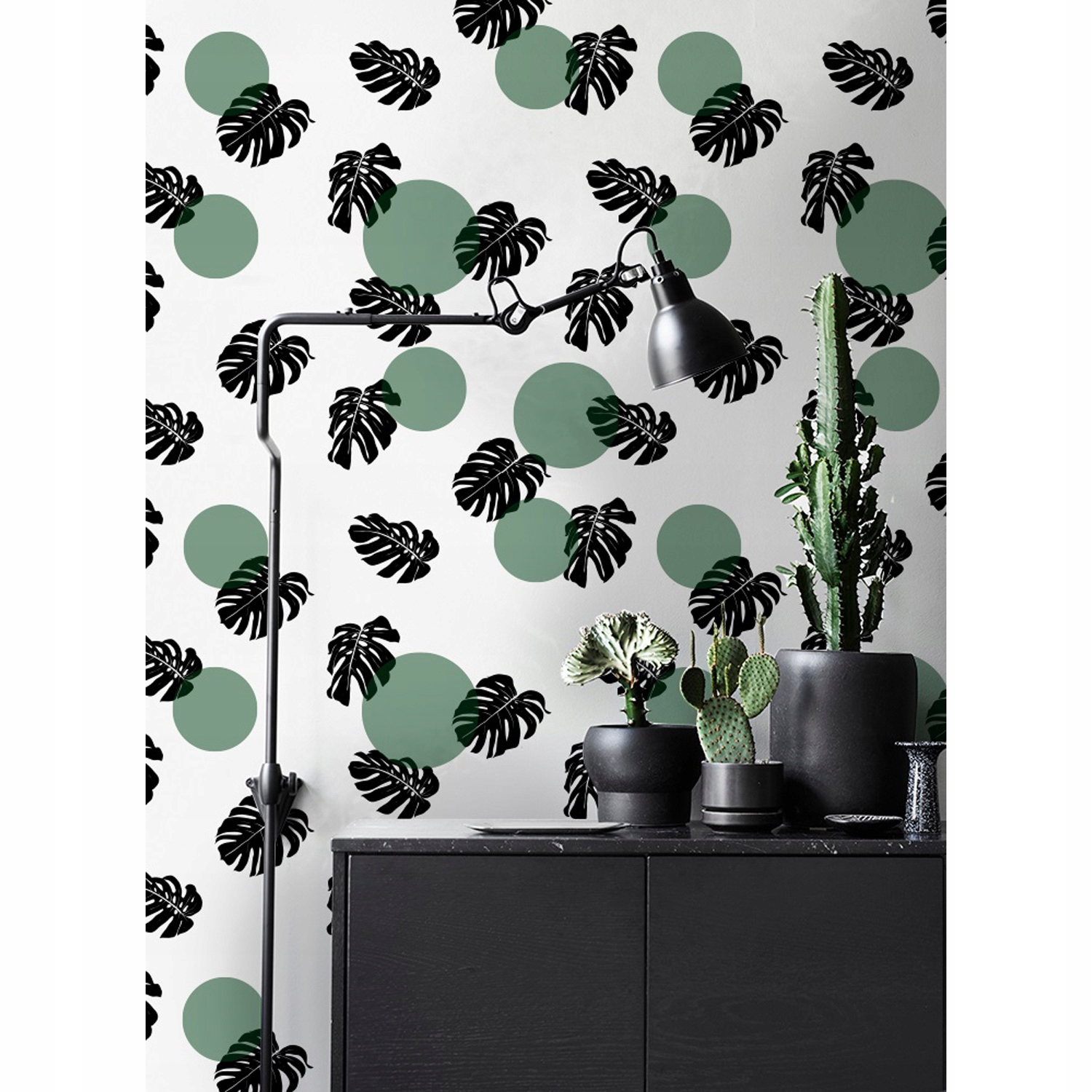 

Tapeta flizelina Kropki z liśćmi 416x254 cm + klej