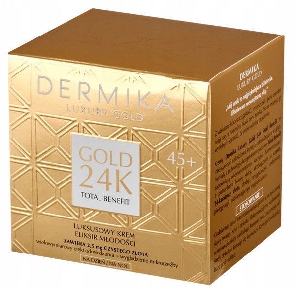 Dermika Luxusní Zlatá 24K Krém Elixír Mládí 45+ Den/noc 50 ML